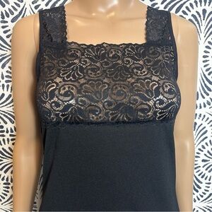 Vintage Cinema Etoile Black Stretch Lace Lingerie Cami Top